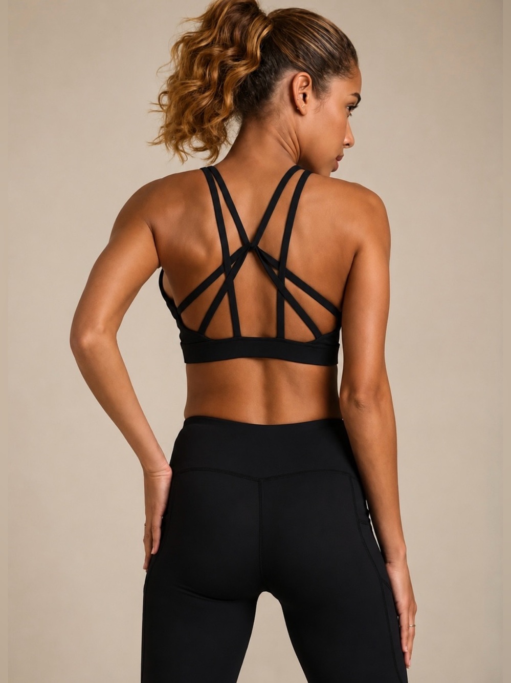 VENUS Black Strappy Back Sports Bra - NWOTs